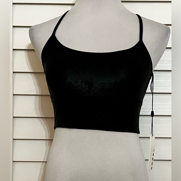 NWT- Koral Black Leopard Infinity Sports Bra - Picture 2 of 6